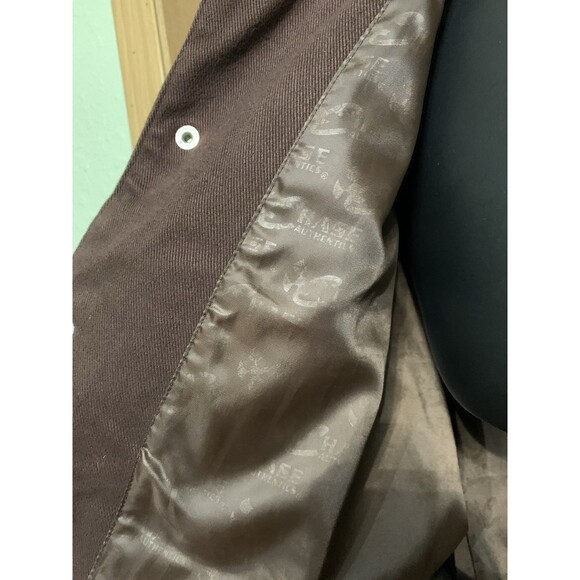 Vintage Chase Authentics M&M Varsity Jacket Men size Med brown yellow NASCAR - Picture 8 of 16
